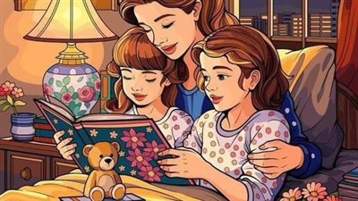 جلست ام تساعد اطفالها كامله