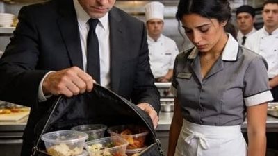 أخذت بقايا الطعام لأطفالي خفية… لكن ما فعله المدير بعدها غيّر حياتي بالكامل!